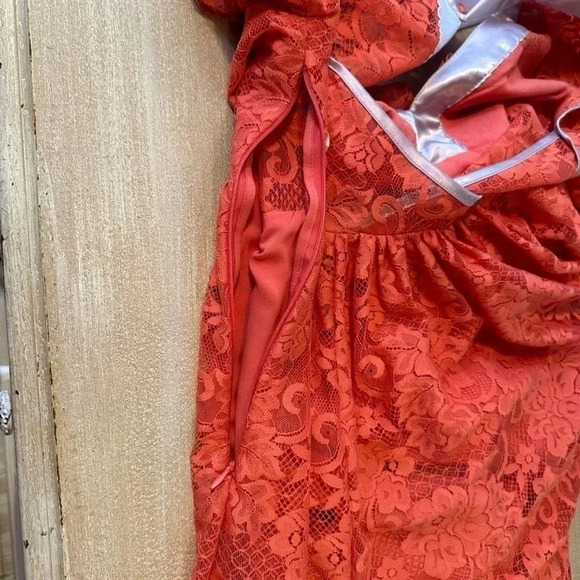 Free People Orange Gilded Lace Mini-dress - Picture 12 of 13